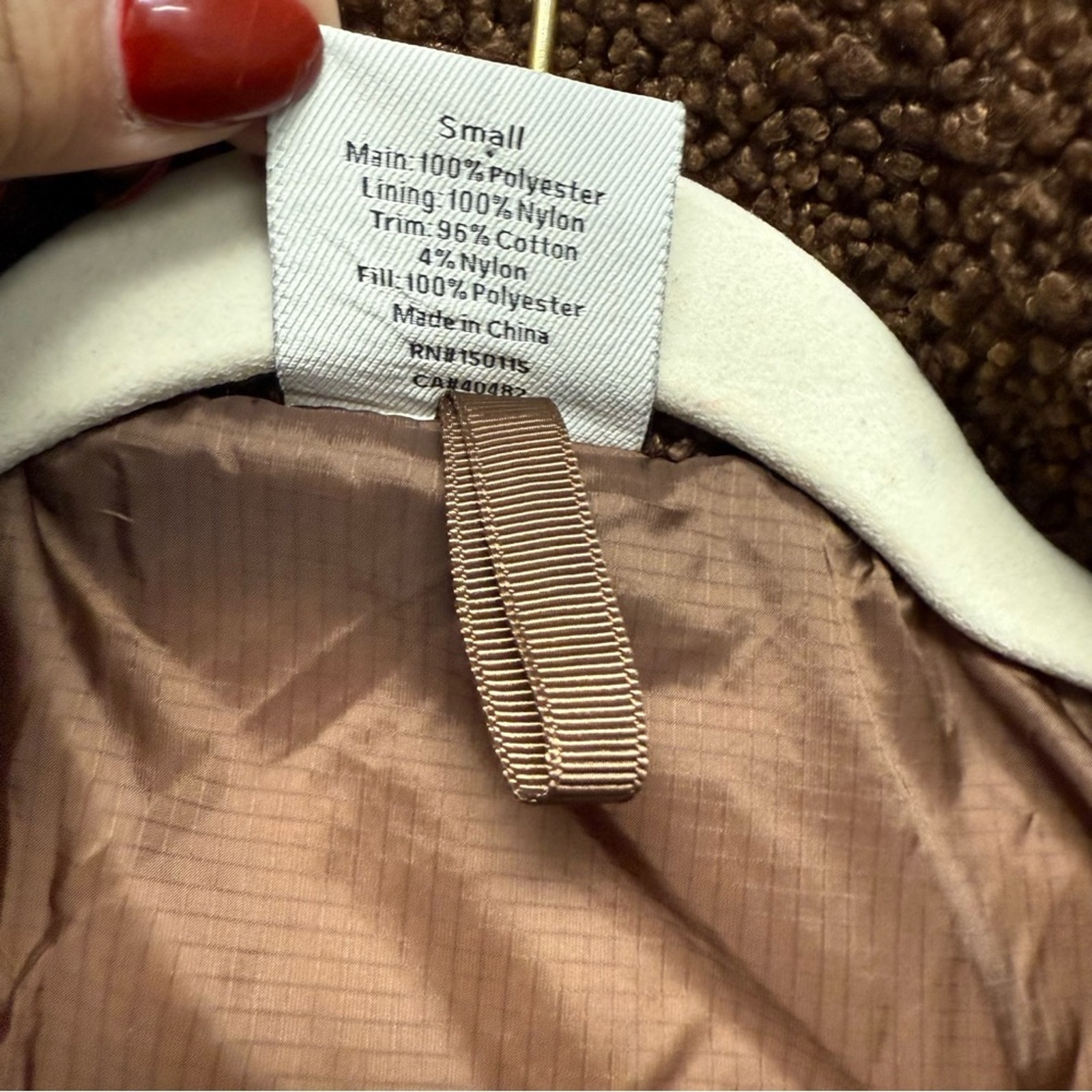 Varley Wilkins Boucle Sherpa Puffer Jacket Chestnut — image 4 of 5